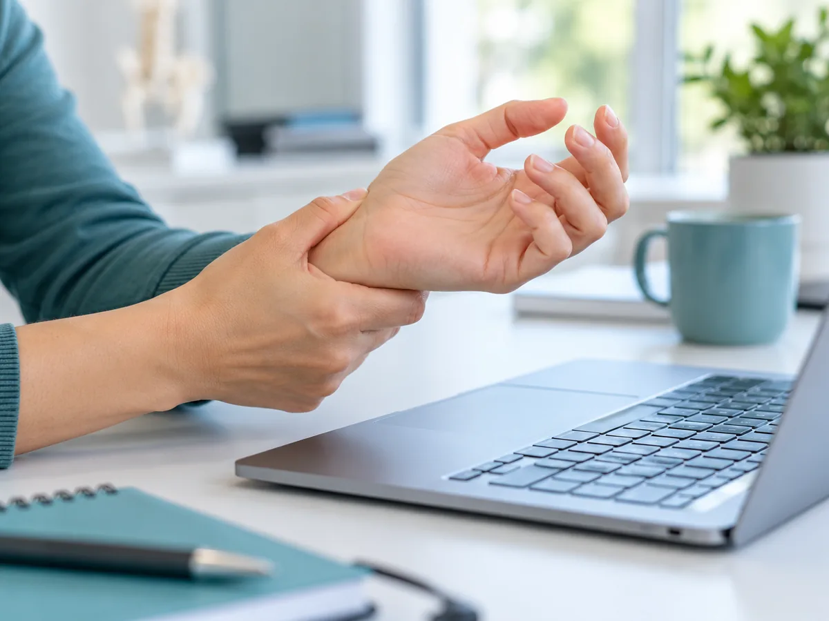 Person experiencing wrist and joint pain