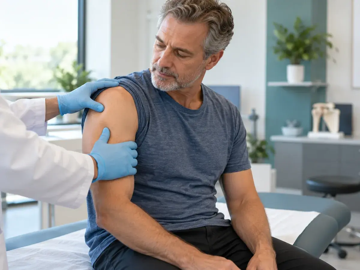 Orthopedic surgeon discussing PRP therapy options with a patient
